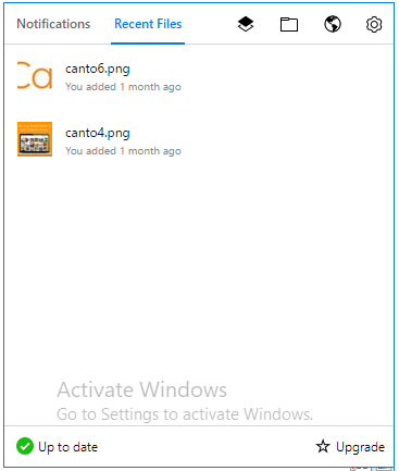 Ein Screenshot der Benutzeroberfläche von Dropbox.