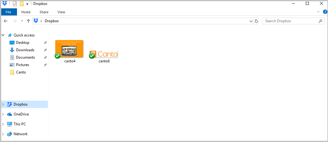 Ein Screenshot der Benutzeroberfläche von Dropbox.