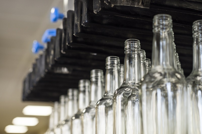 A row of empty bottles.