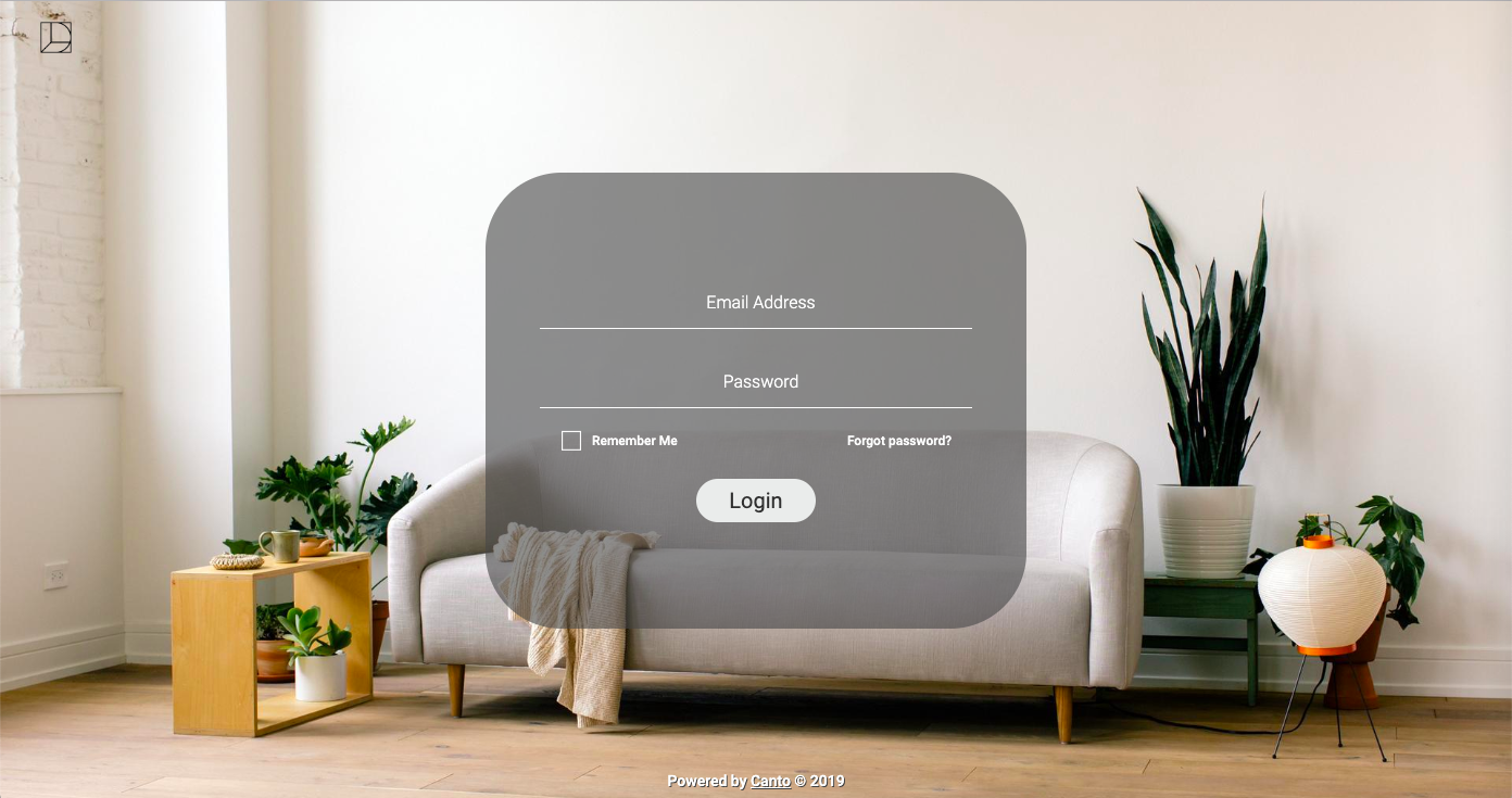 The login screen of Interior Define
