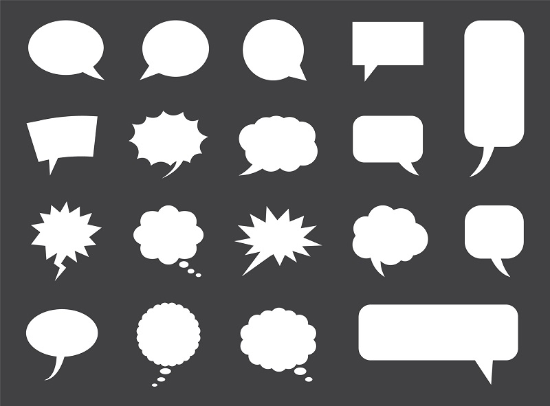 A group of text bubbles.