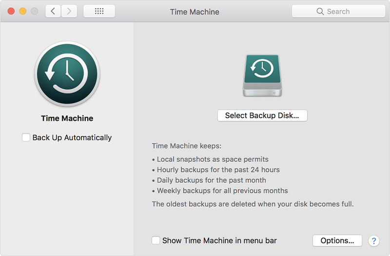 The Mac Time Machine application.