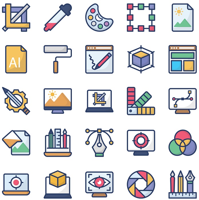 A collection of graphic icons.