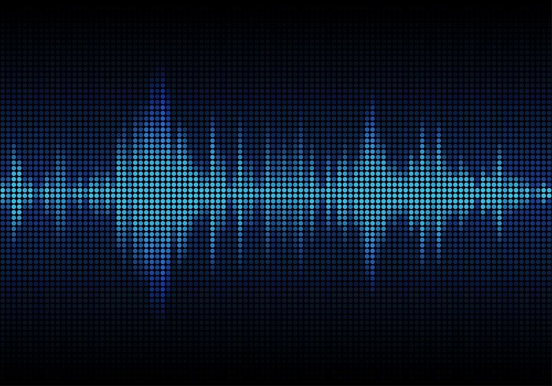Eine digitale Darstellung von Schallwellen, wie sie auch in Dateien im FLAC-Audioformat vorkommen.