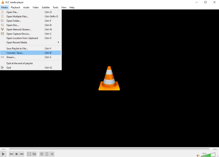 Ein Screenshot der Benutzeroberfläche des VLC Media Players.
