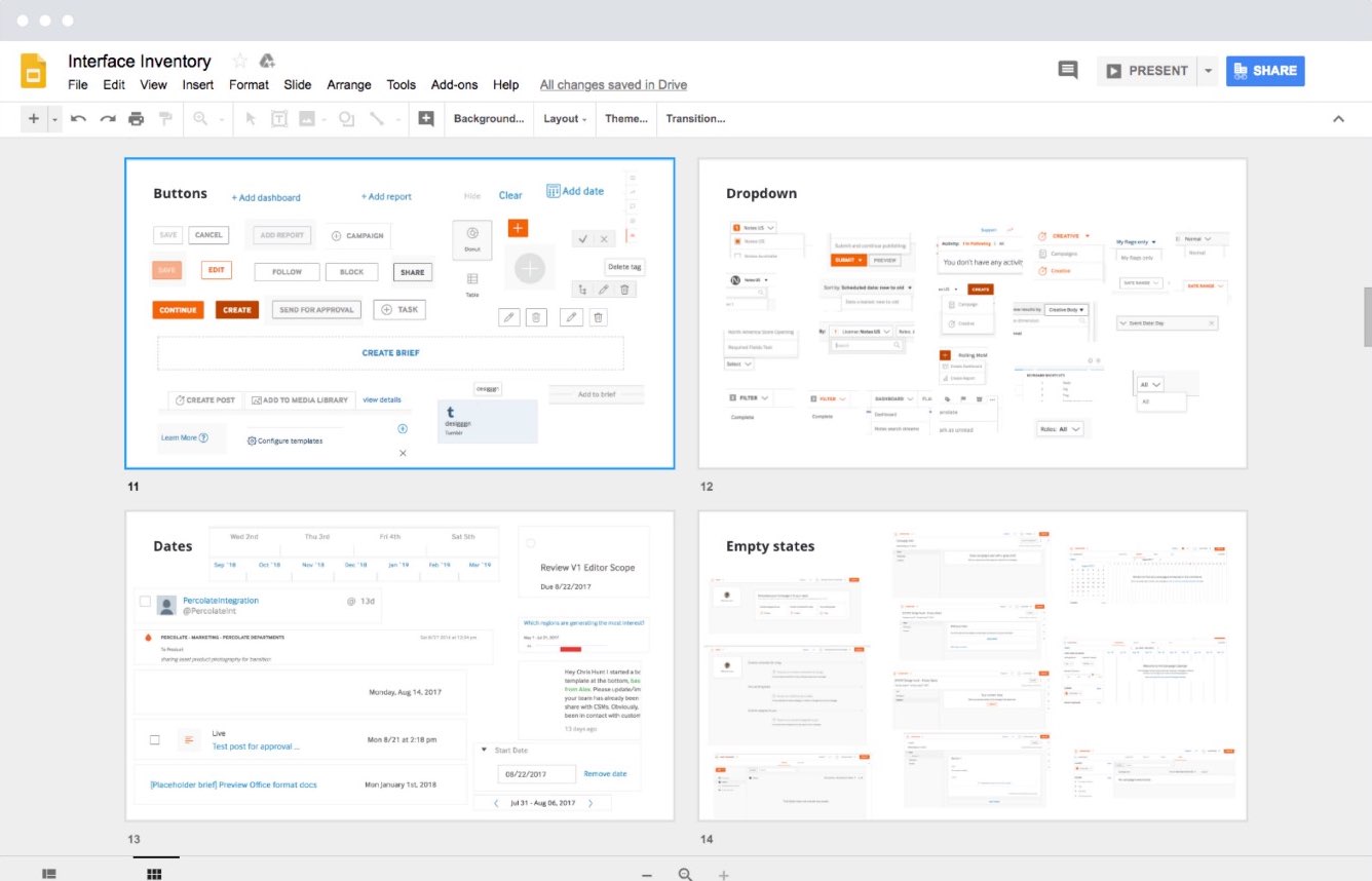 Ein Screenshot der Benutzeroberfläche der Software Percolate, einer guten Lösung aus dem Bereich der Marketingtechnologie. 