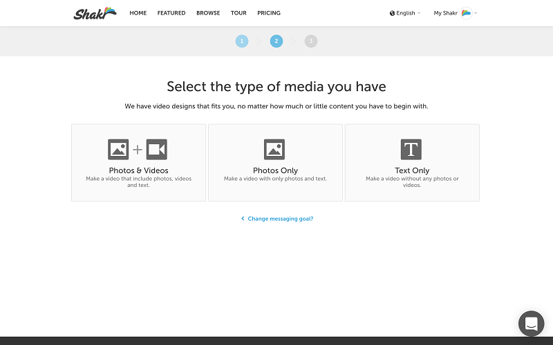 Ein Screenshot der Benutzeroberfläche der Videosoftware Shakr.