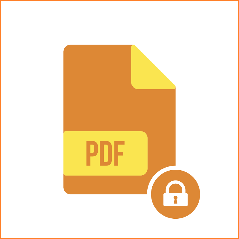 Das Symbol einer PDF-Dokumentdatei mit einem Schloss.