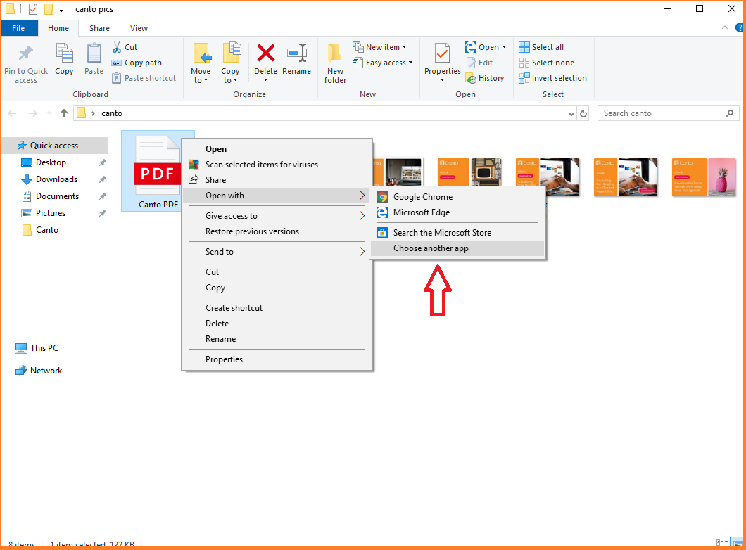 Ein Screenshot von einem Benutzer, der eine PDF-Dokumentdatei öffnet.