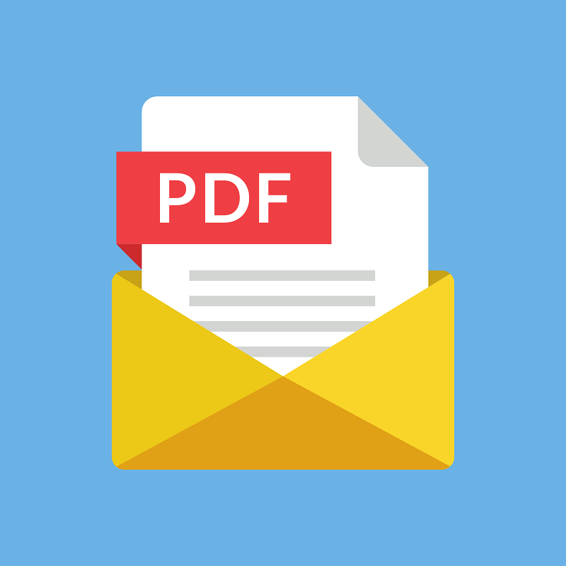 Ein animiertes Symbol der PDF-Dokumentdatei.