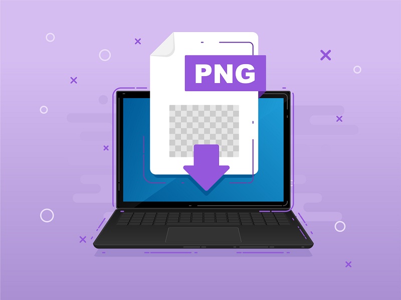 A picture of the PNG image on top of a laptop.