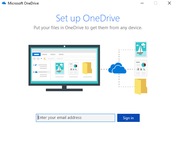 Ein Screenshot der Konfigurationsseite von Microsoft One Drive.