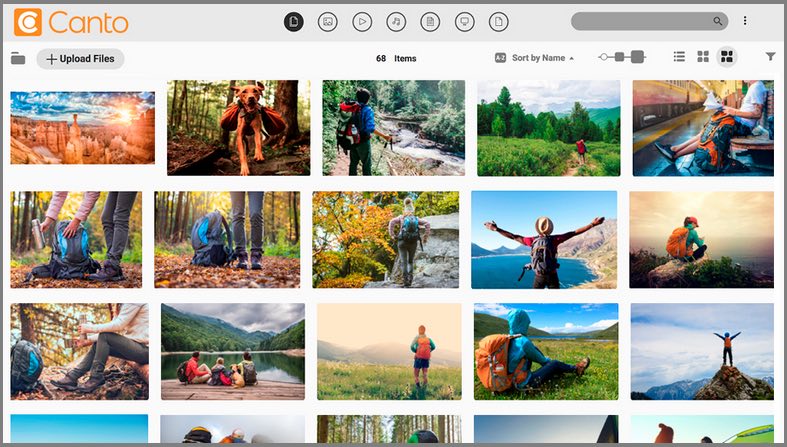 Ein Screenshot der Benutzeroberfläche des DAM-Systems Canto, einer der vielseitigsten iCloud-Alternativen.