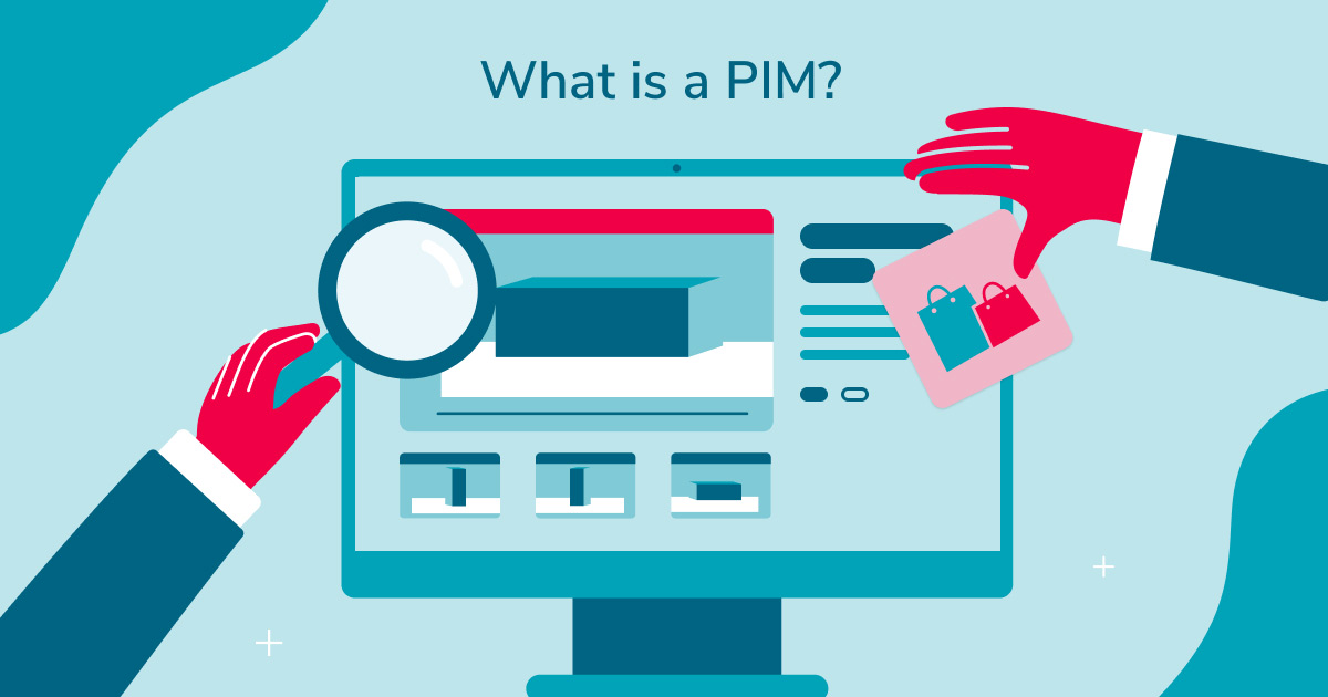 Das Titelbild der PIM-Seite fragt "Was ist PIM?" und zeigt einen Computerbildschirm und zwei Hände, die die Informationssuche symbolisieren.